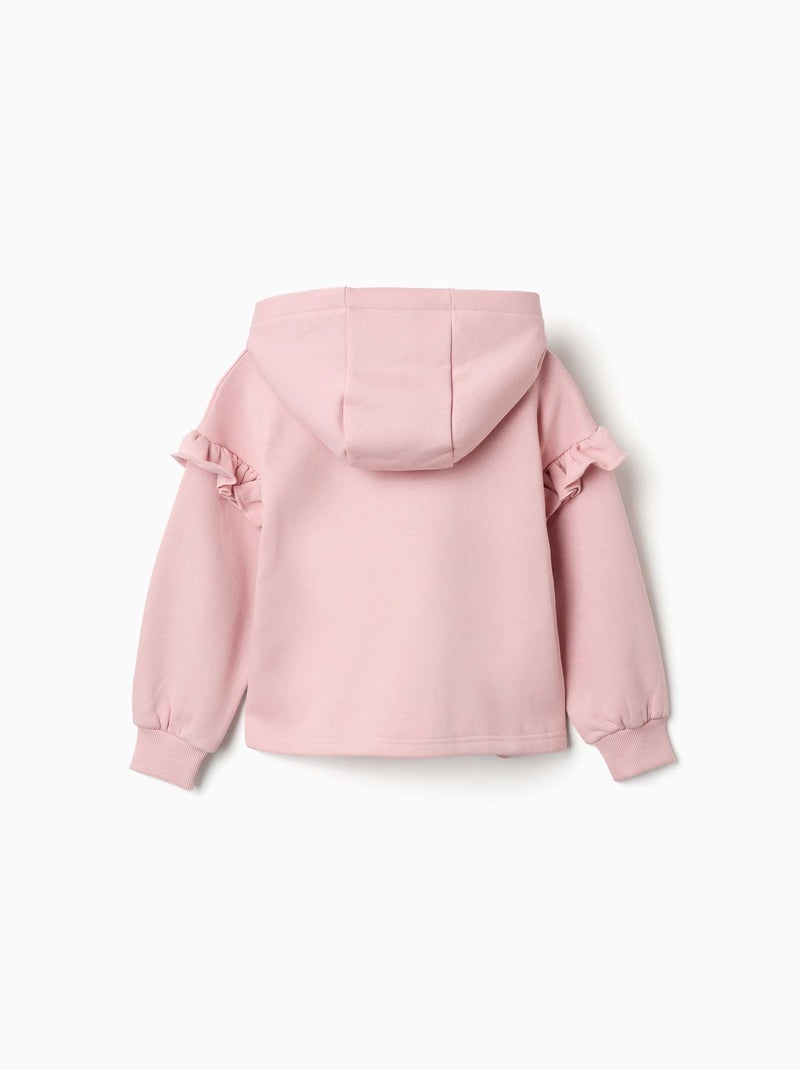Chaqueta de felpa con capucha y forro perchado Rosa claro - Kiabi