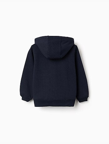 Chaqueta de felpa con capucha y M bordada