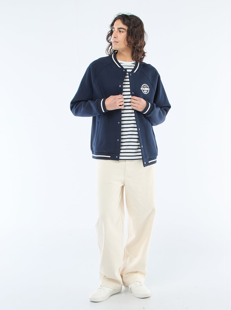 Chaqueta de felpa estilo americano Azul - Kiabi