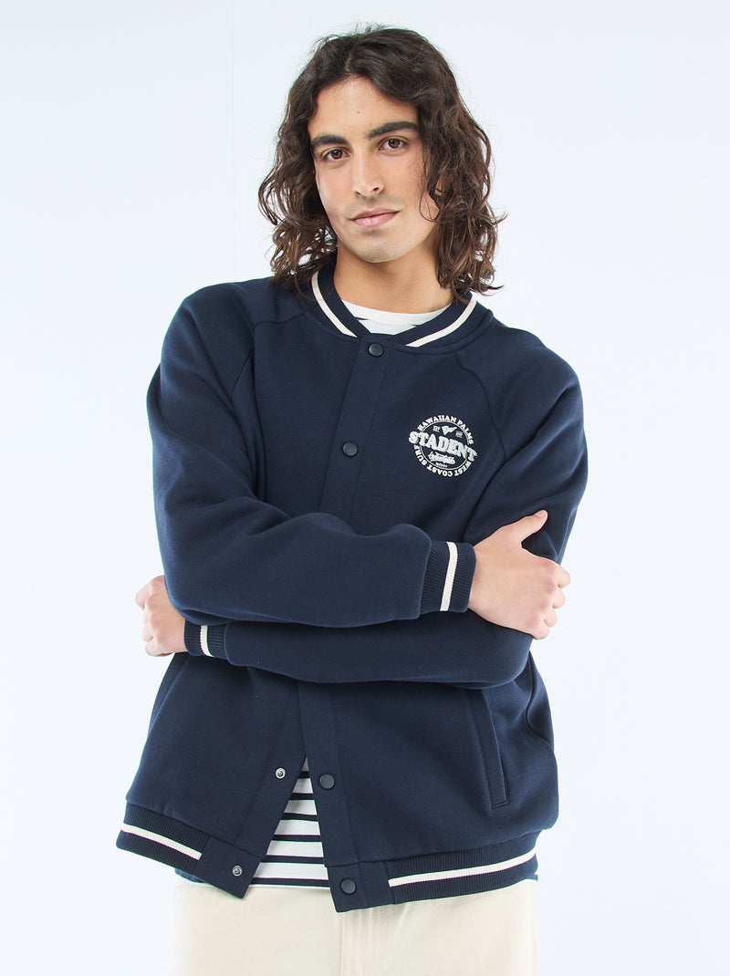 Chaqueta de felpa estilo americano Azul - Kiabi