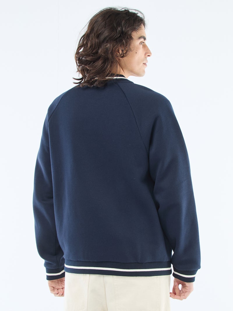 Chaqueta de felpa estilo americano Azul - Kiabi