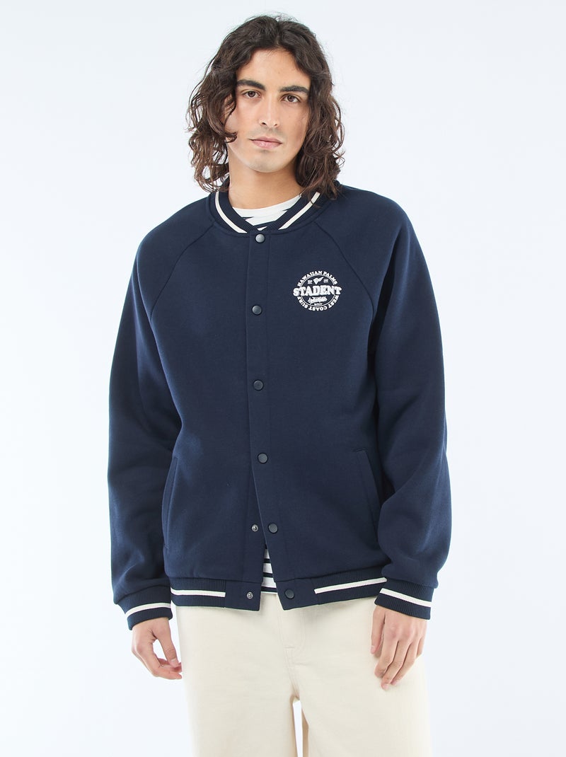 Chaqueta de felpa estilo americano Azul - Kiabi