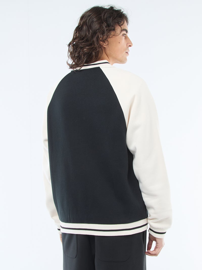 Chaqueta de felpa estilo americano Negro - Kiabi