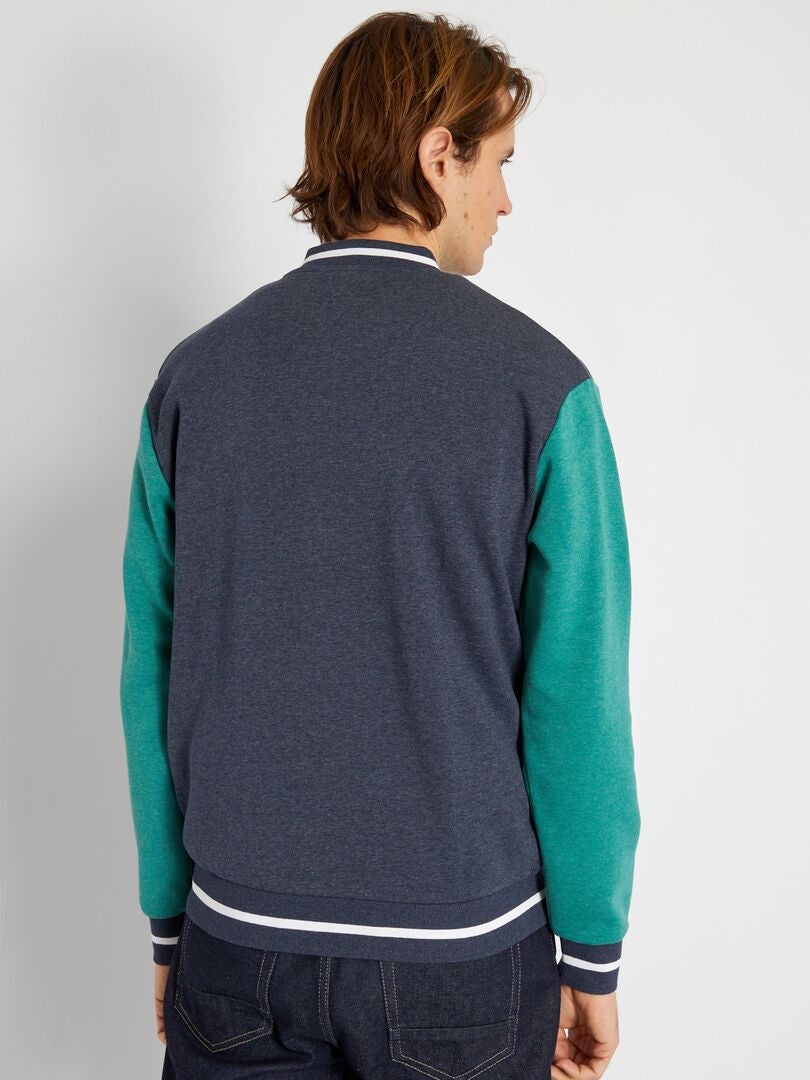 Chaqueta de felpa estilo campus EE. UU. AZUL - Kiabi
