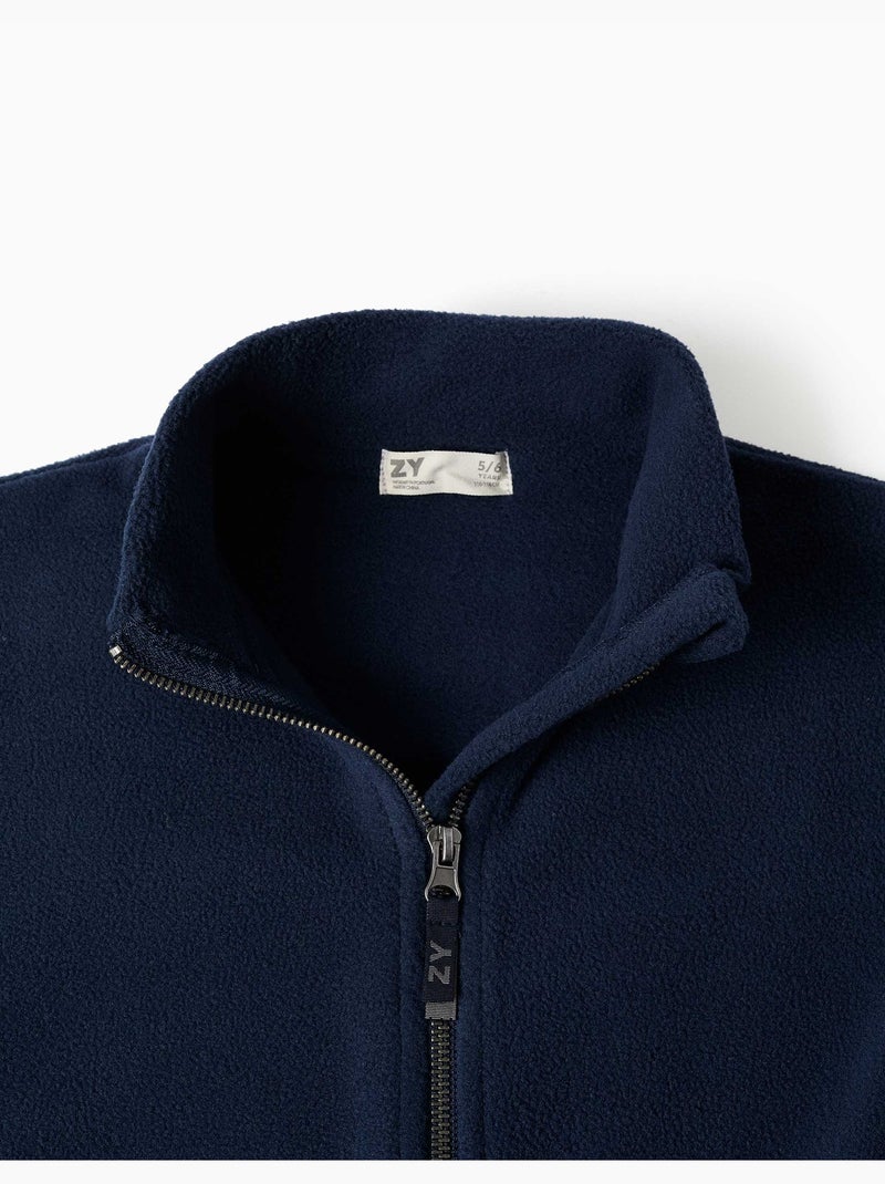 Chaqueta de felpa polar con cuello alto Azul oscuro - Kiabi