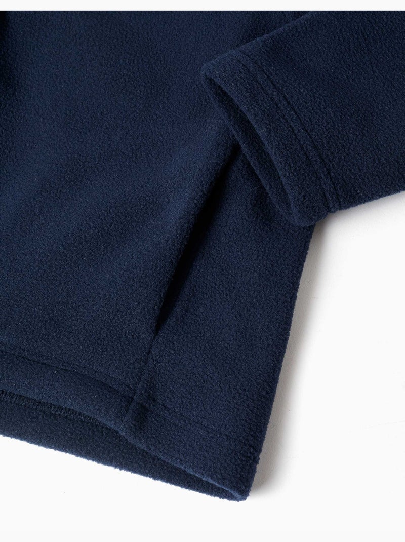 Chaqueta de felpa polar con cuello alto Azul oscuro - Kiabi