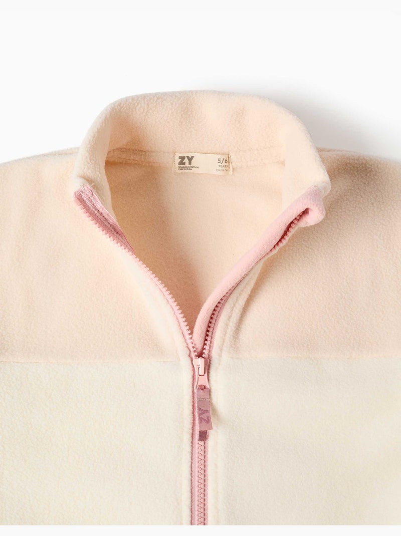 Chaqueta de felpa polar con cuello alto Beige claro - Kiabi