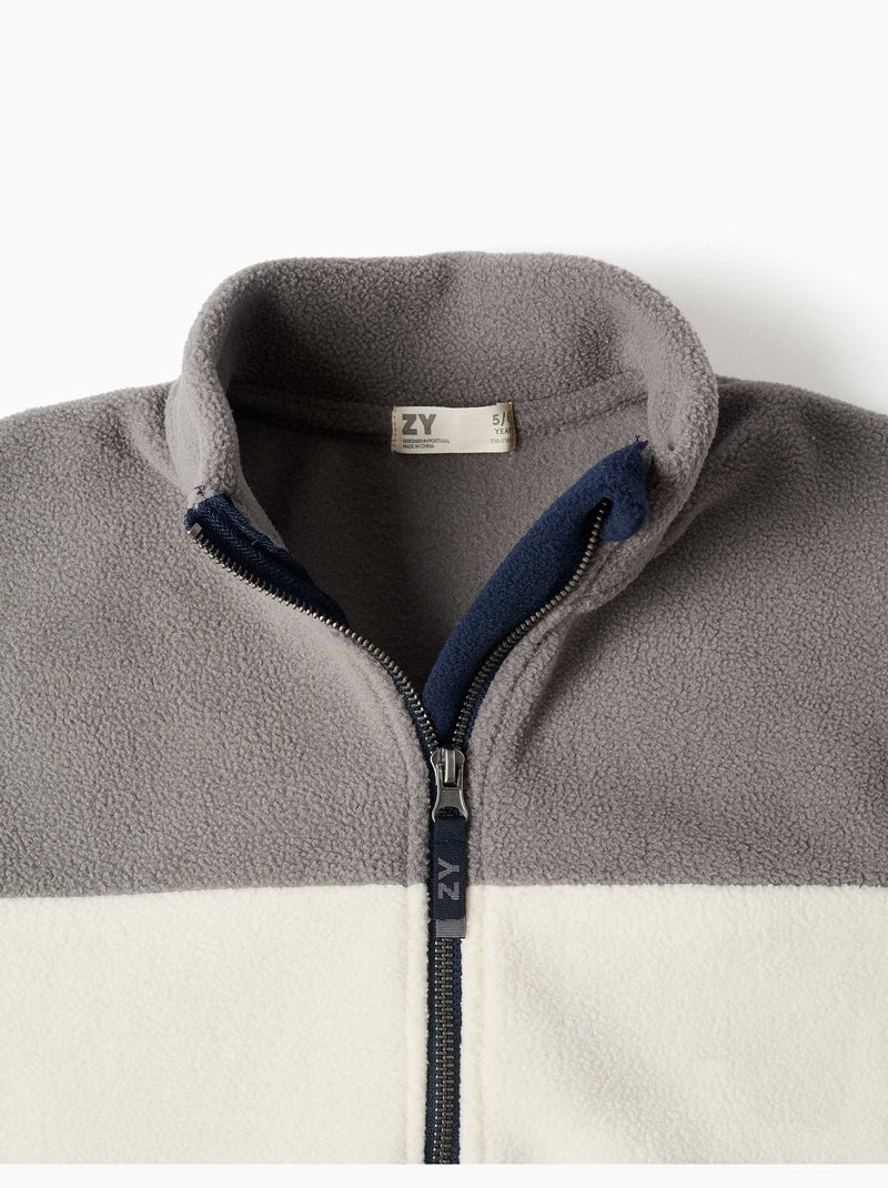 Chaqueta de felpa polar con cuello alto Gris - Kiabi