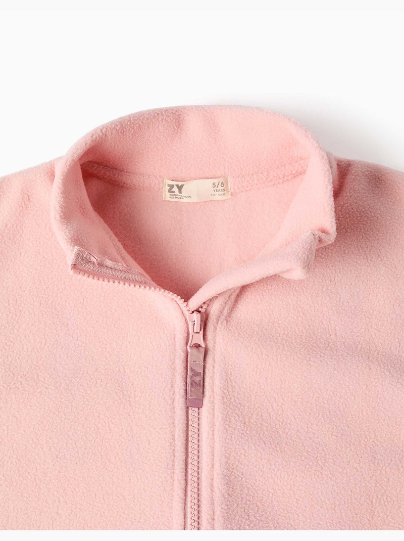 Chaqueta de felpa polar con cuello alto Rosa claro - Kiabi