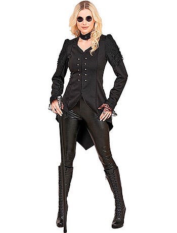 Chaqueta de frac negra para mujer