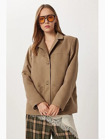 Chaqueta de gabardina abotonada con bolsillos estambul istanbul