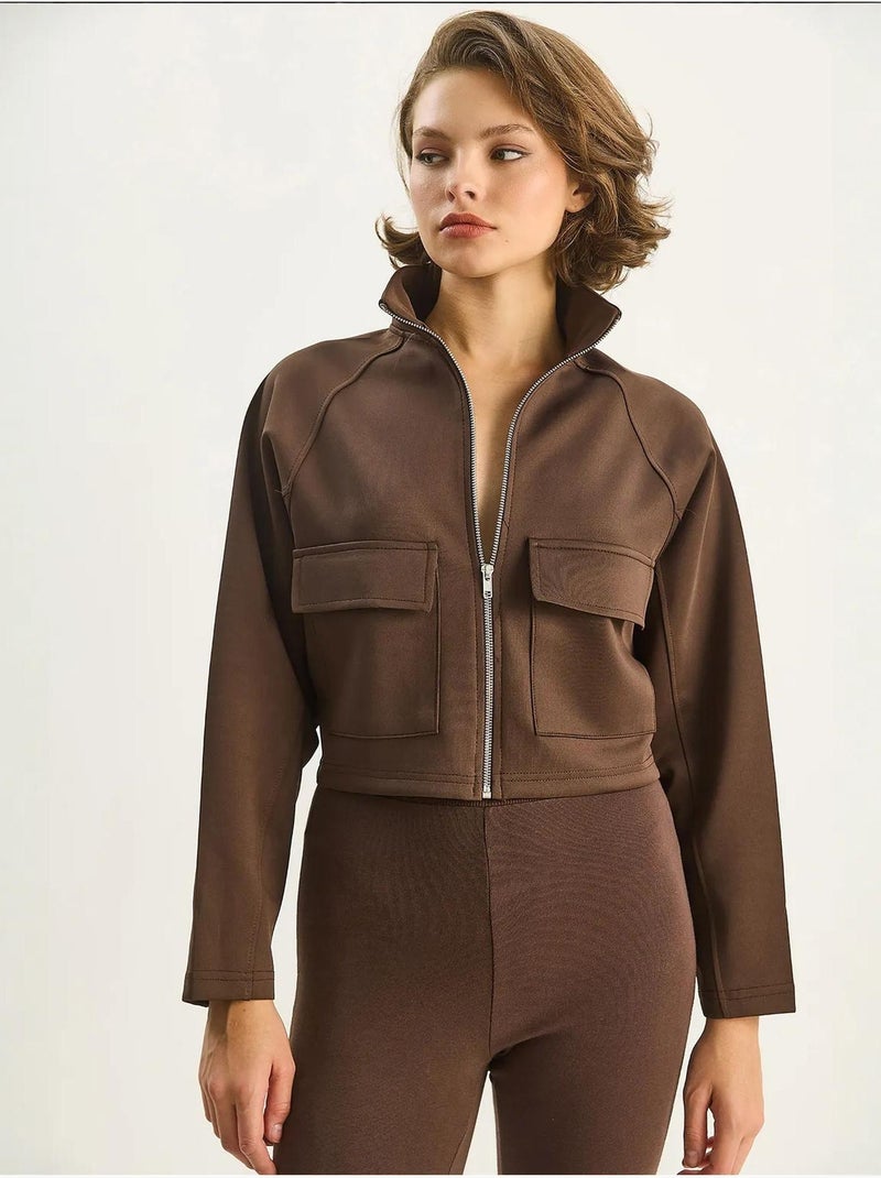Chaqueta de gabardina con cuello de camisa y bolsillos lucci Marrón oscuro - Kiabi