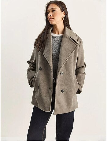 Chaqueta de gabardina extragrande con botones y bolsillos lucci