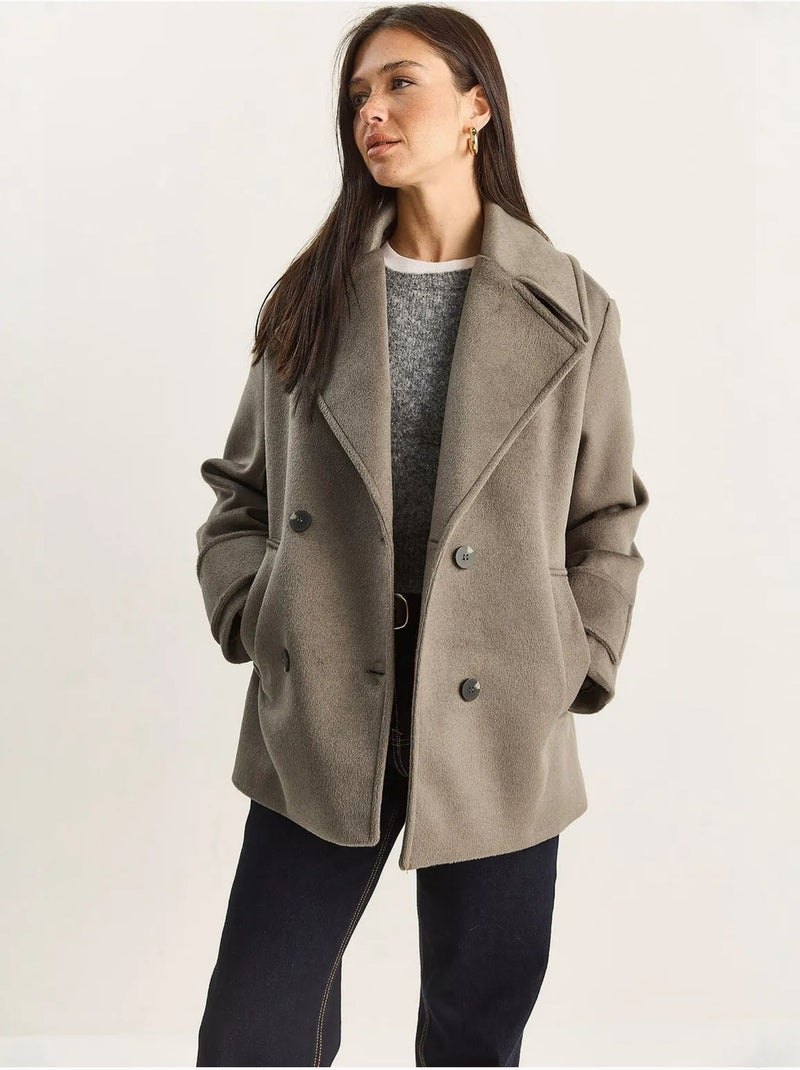 Chaqueta de gabardina extragrande con botones y bolsillos lucci Caqui - Kiabi