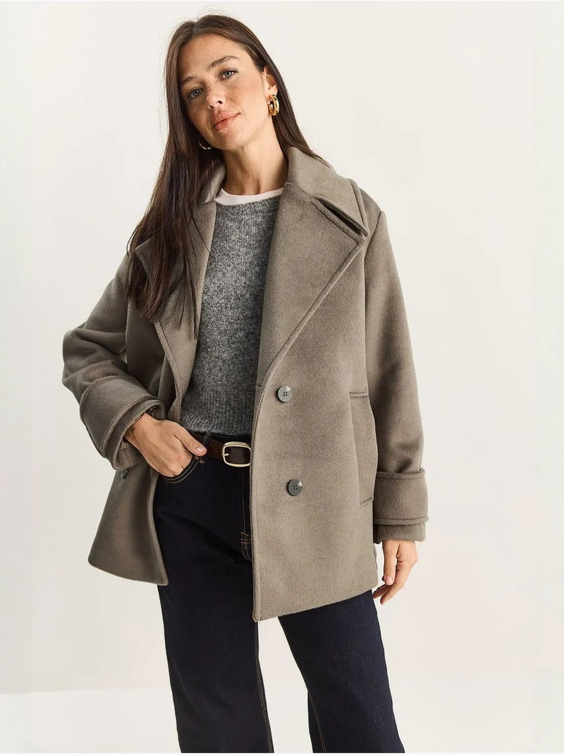 Chaqueta de gabardina extragrande con botones y bolsillos lucci Caqui - Kiabi