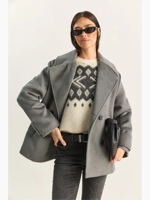 Chaqueta de gabardina extragrande con botones y bolsillos lucci - Kiabi