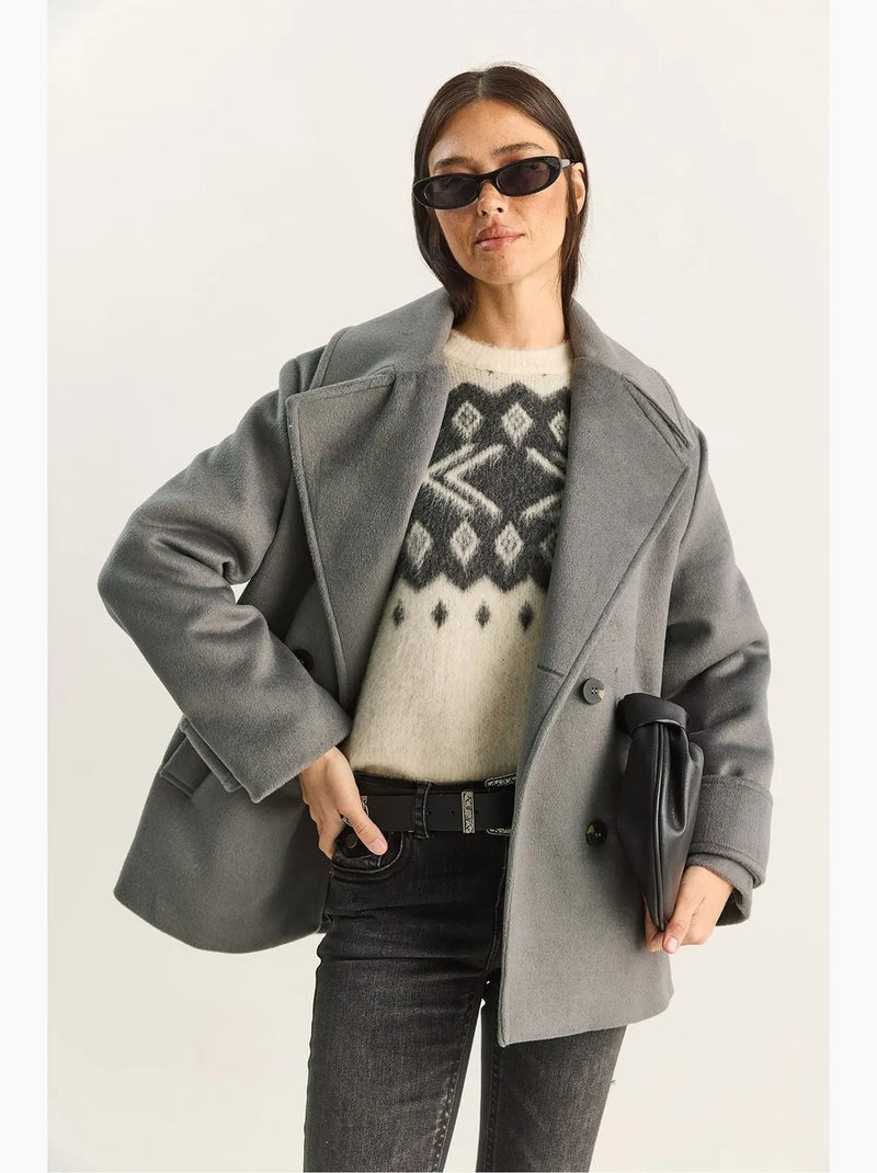 Chaqueta de gabardina extragrande con botones y bolsillos lucci Gris oscuro - Kiabi