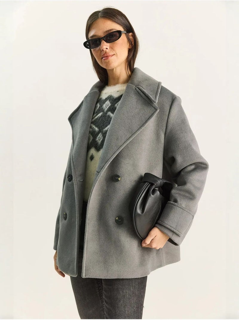 Chaqueta de gabardina extragrande con botones y bolsillos lucci Gris oscuro - Kiabi