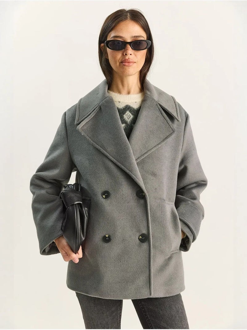 Chaqueta de gabardina extragrande con botones y bolsillos lucci Gris oscuro - Kiabi