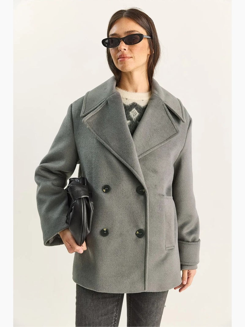 Chaqueta de gabardina extragrande con botones y bolsillos lucci Gris oscuro - Kiabi