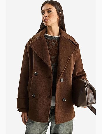 Chaqueta de gabardina extragrande con botones y bolsillos lucci