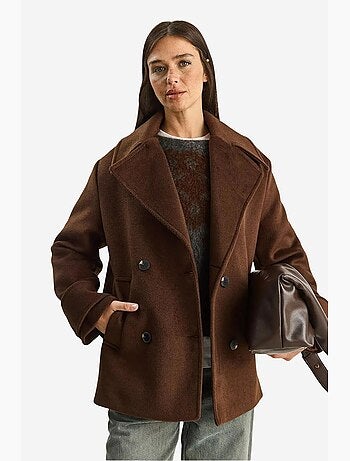 Chaqueta de gabardina extragrande con botones y bolsillos lucci