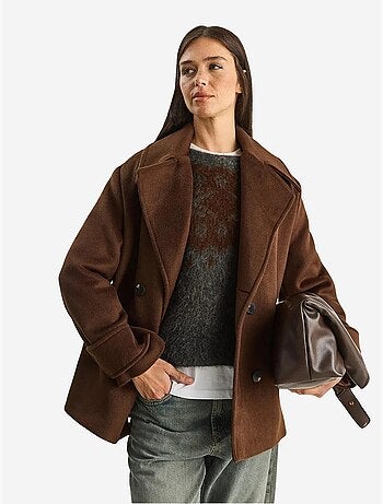 Chaqueta de gabardina extragrande con botones y bolsillos lucci