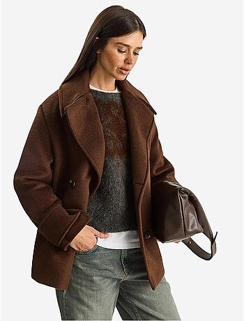 Chaqueta de gabardina extragrande con botones y bolsillos lucci