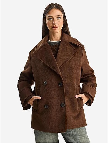 Chaqueta de gabardina extragrande con botones y bolsillos lucci