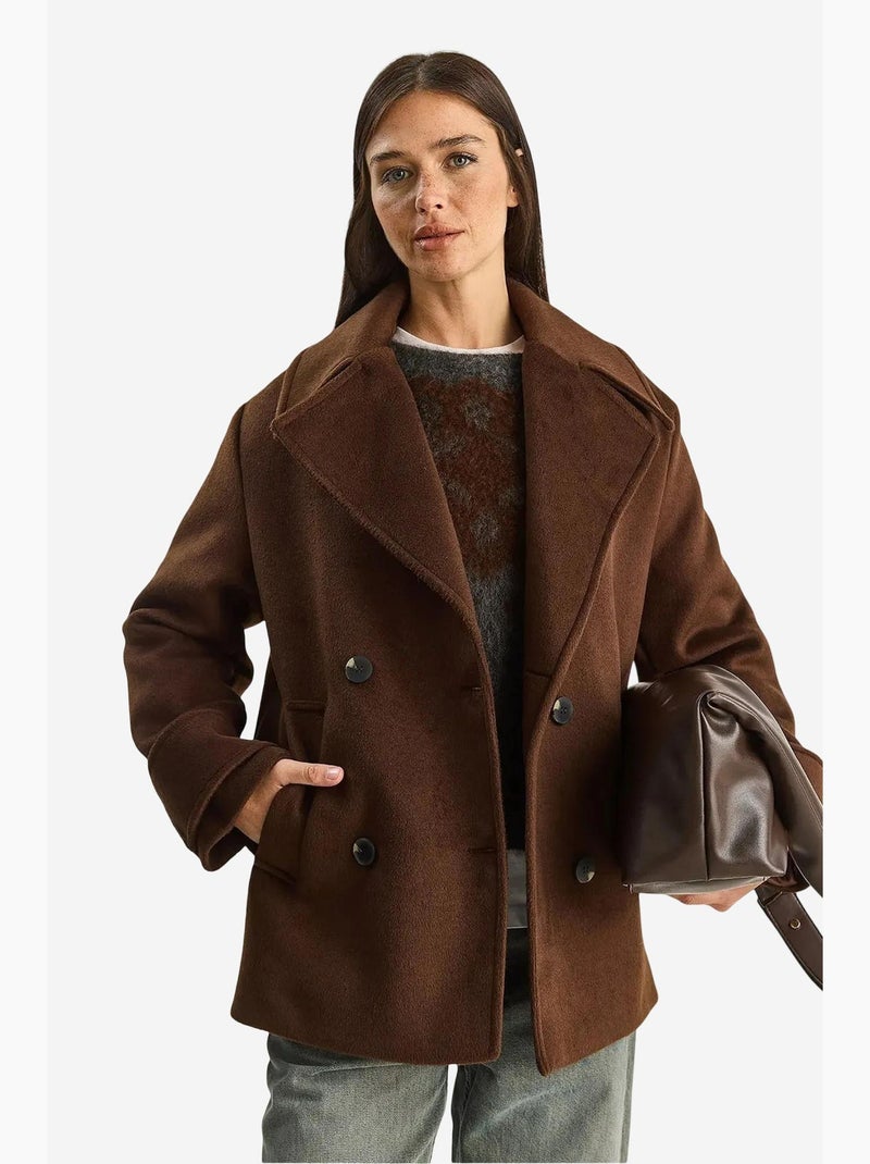 Chaqueta de gabardina extragrande con botones y bolsillos lucci Marrón oscuro - Kiabi