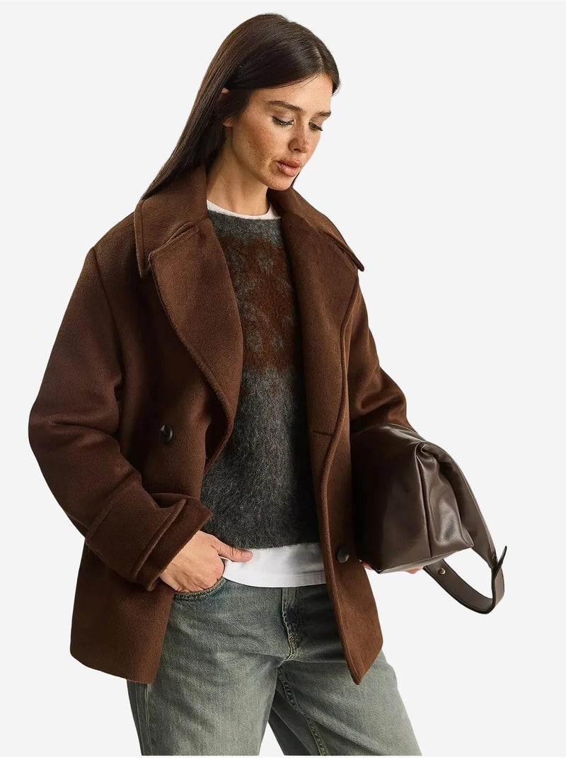 Chaqueta de gabardina extragrande con botones y bolsillos lucci Marrón oscuro - Kiabi