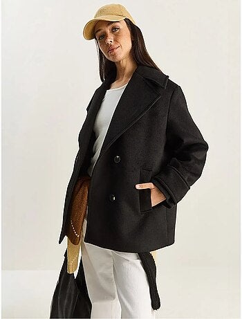 Chaqueta de gabardina extragrande con botones y bolsillos lucci