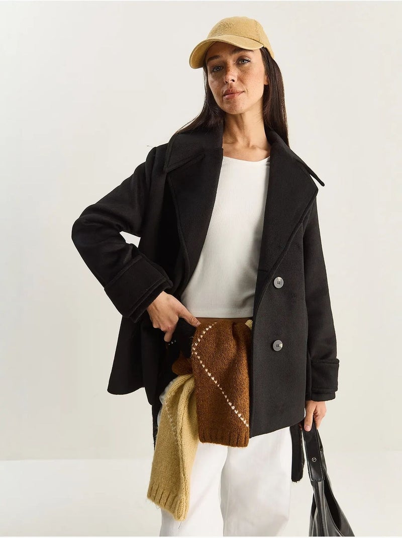 Chaqueta de gabardina extragrande con botones y bolsillos lucci Negro - Kiabi