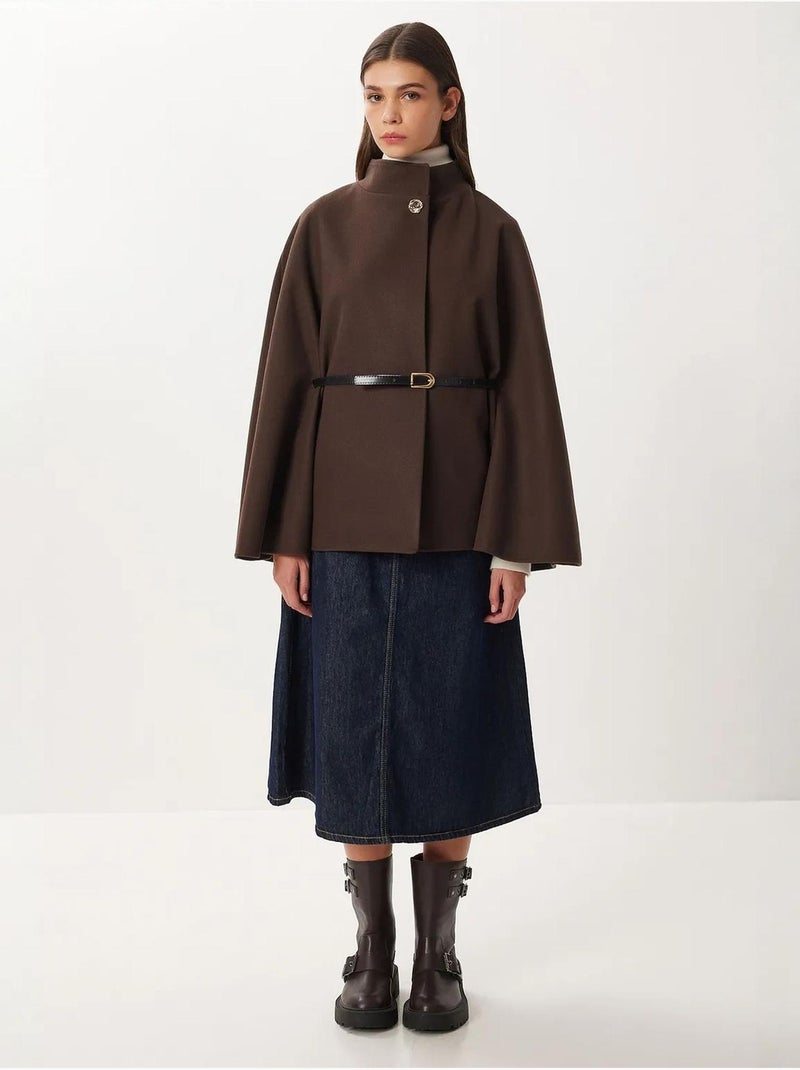 Chaqueta de gabardina texturizada con cierre de botones istanbul Marrón chocolate - Kiabi