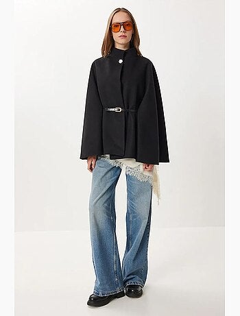 Chaqueta de gabardina texturizada con cierre de botones istanbul
