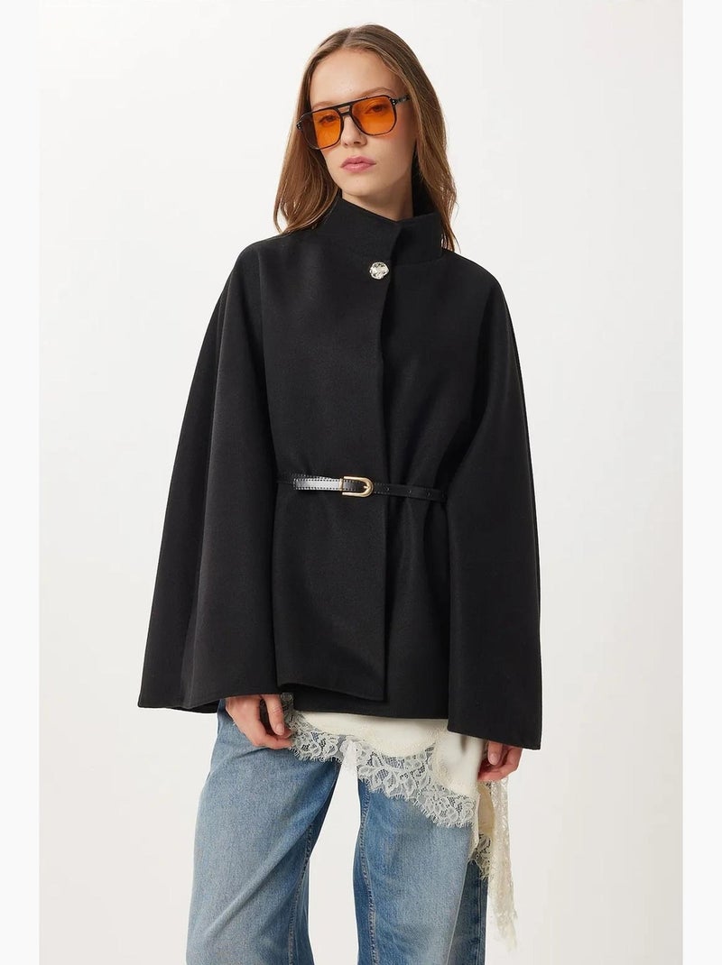 Chaqueta de gabardina texturizada con cierre de botones istanbul Negro - Kiabi