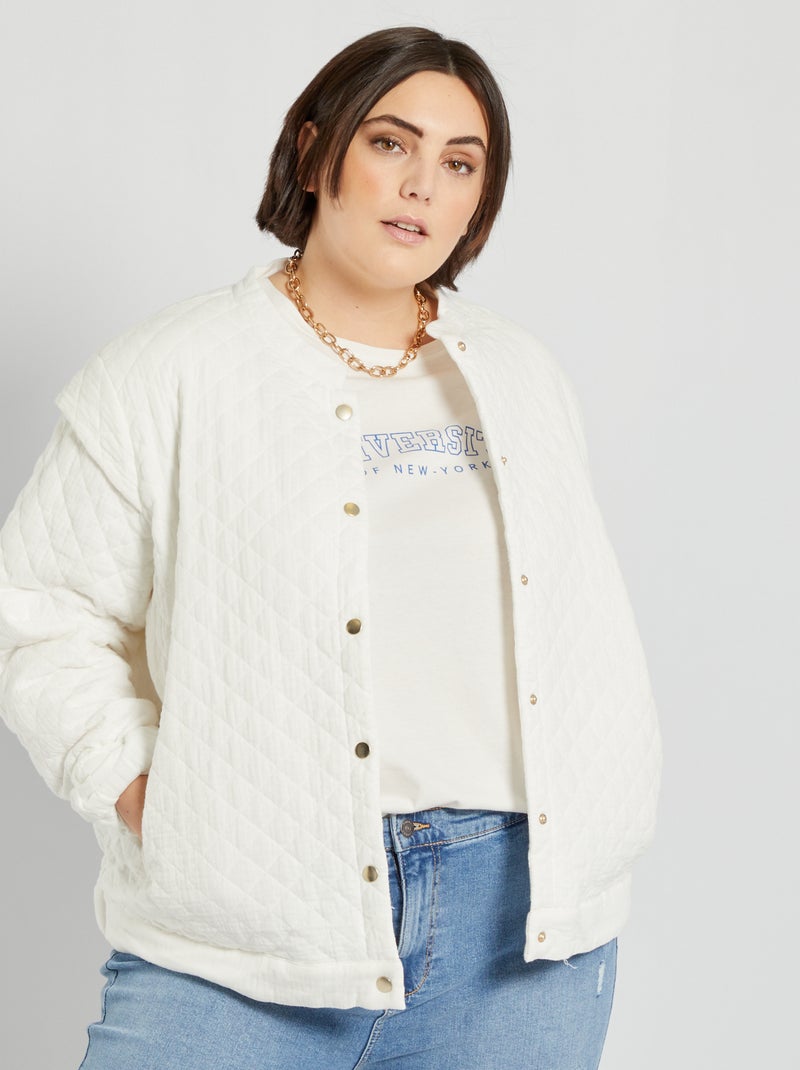 Chaqueta de gasa de algodón Blanco - Kiabi