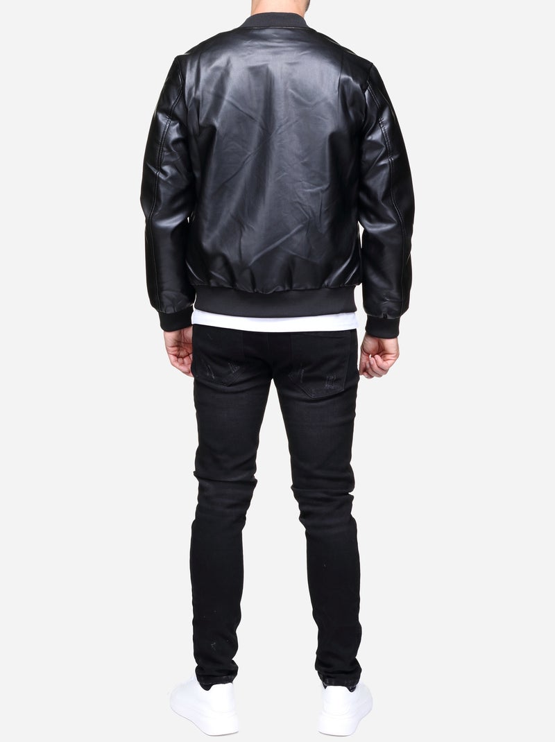 Chaqueta de hombre de imitación de piel - Frilivin Negro - Kiabi
