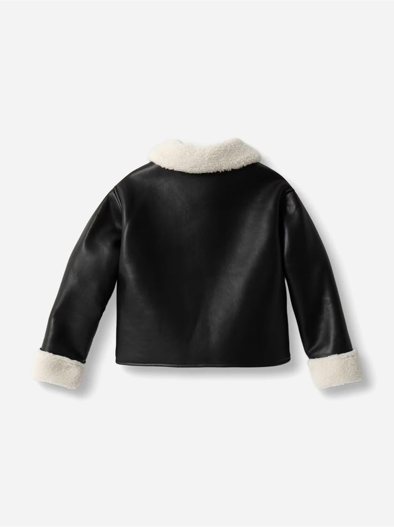 Chaqueta de imitación de cuero - guess kids Negro - Kiabi
