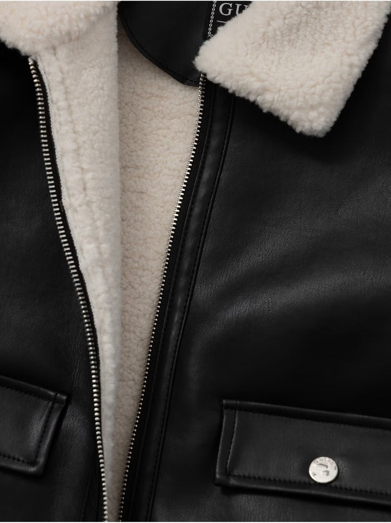 Chaqueta de imitación de cuero - guess kids Negro - Kiabi