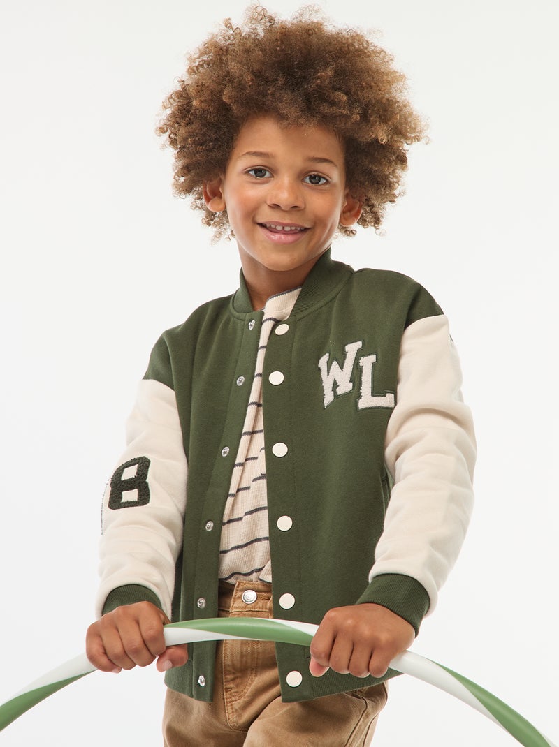 Chaqueta de inspiración universidad americana Kaki - Kiabi