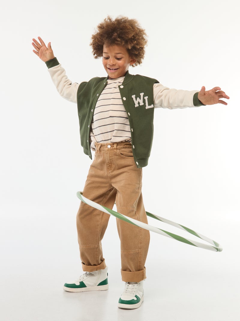 Chaqueta de inspiración universidad americana Kaki - Kiabi