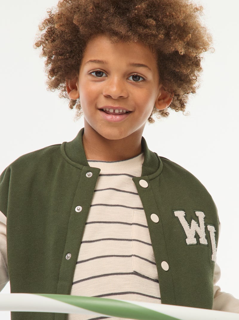 Chaqueta de inspiración universidad americana Kaki - Kiabi