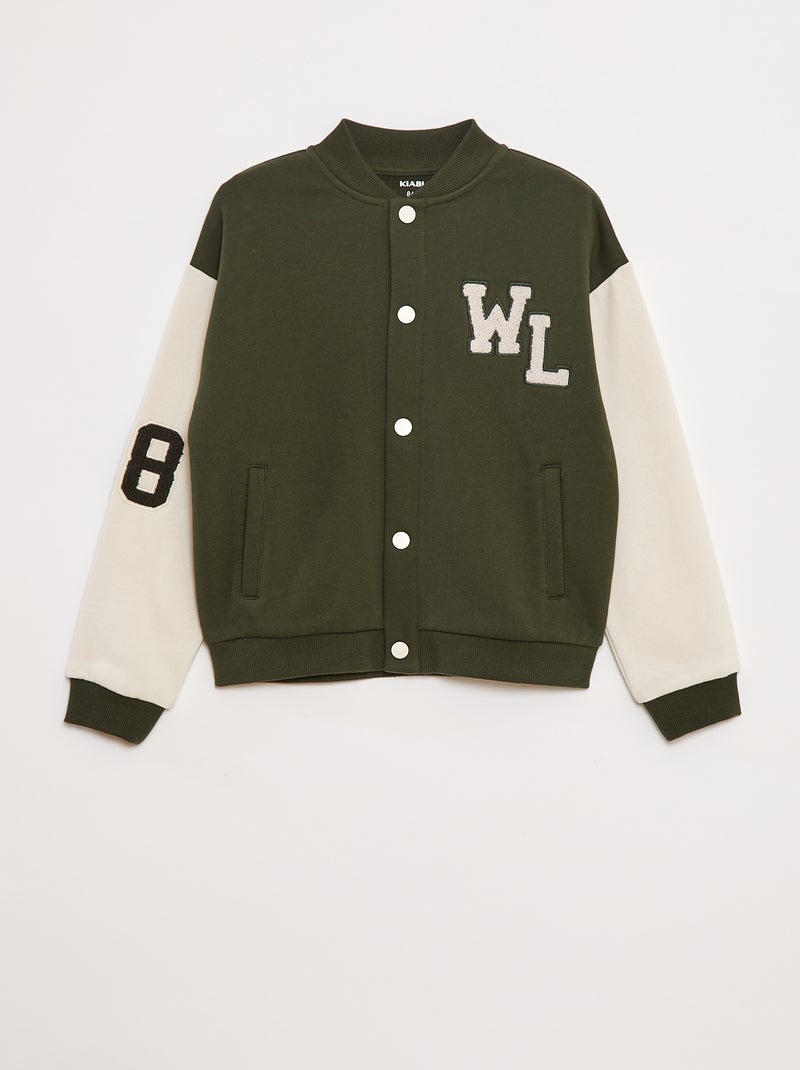 Chaqueta de inspiración universidad americana Kaki - Kiabi