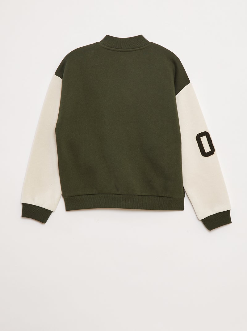 Chaqueta de inspiración universidad americana Kaki - Kiabi