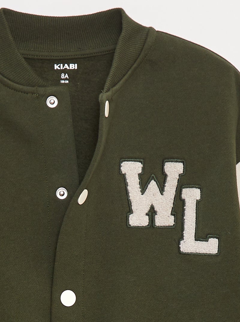 Chaqueta de inspiración universidad americana Kaki - Kiabi