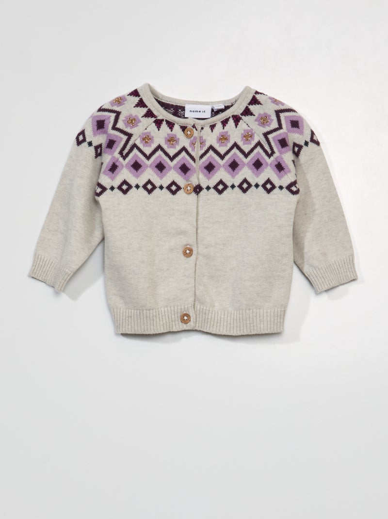 Chaqueta de jacquard con detalles brillantes BEIGE - Kiabi