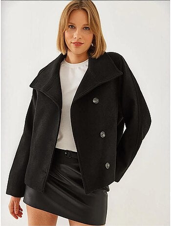Chaqueta de lana cruzada con botones lucci