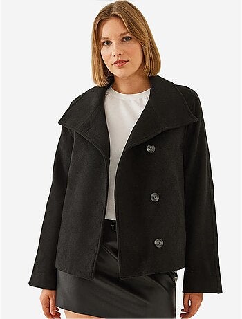 Chaqueta de lana cruzada con botones lucci