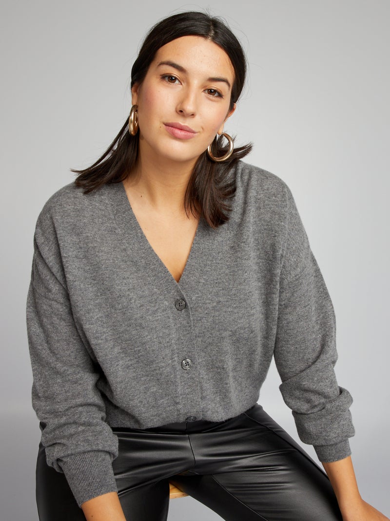 Chaqueta de lana GRIS - Kiabi